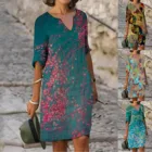 Женское Атласное Вечернее Платье с принтом, свободное повседневное винтажное платье большого размера для пляжа, весна-лето 2021