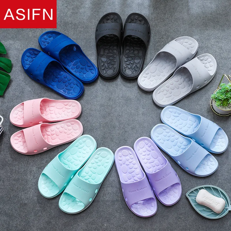 

ASIFN Massage Home Bathroom Slippers Casual Men Women Flip Flops Summer Slipper Non-slip Slides Home Man Shoes Zapatos De Hombre