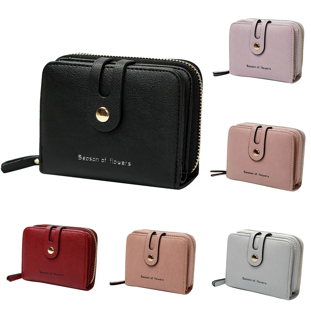 Популярный женский винтажный маленький кошелек на молнии с карманом для монет