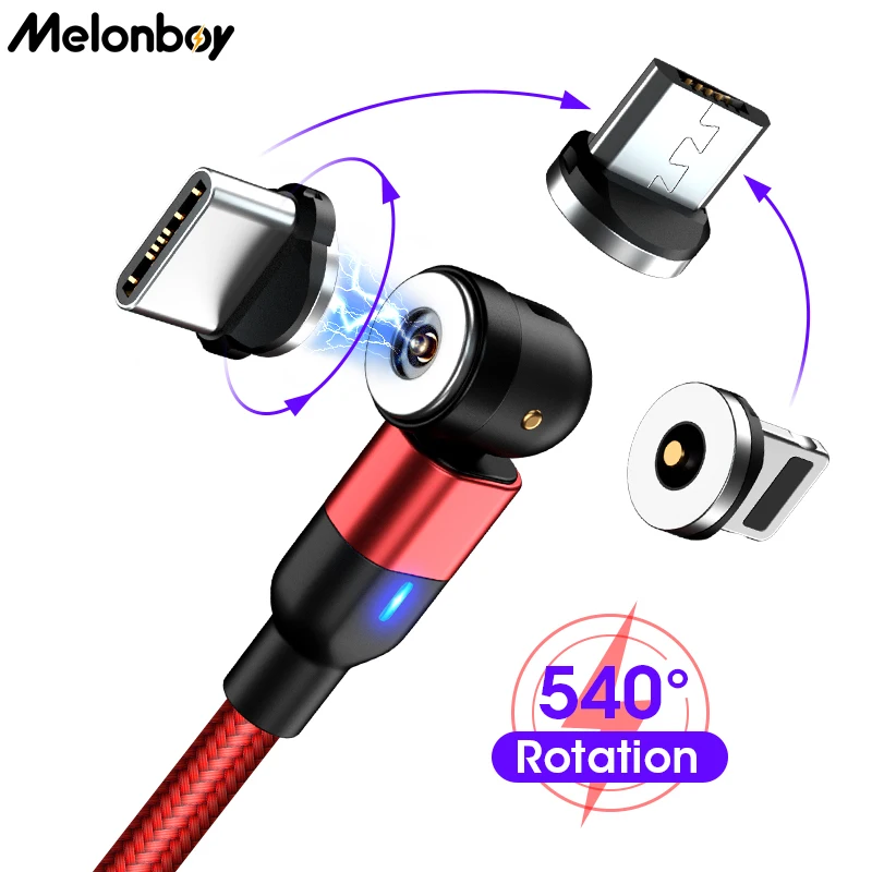 

540 Degree Roating Magnetic Cable Long Micro USB Type C Phone Cable For Huawei USB Cord Wire For Samsung Charger 3m 1m 2m