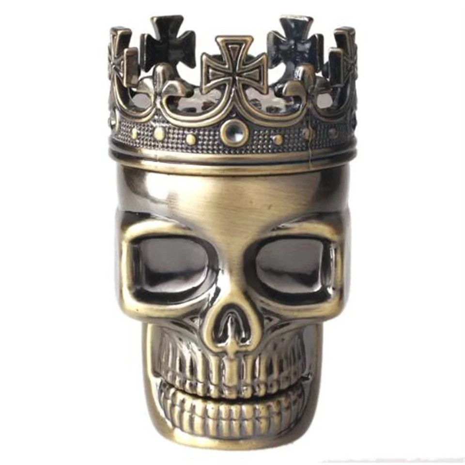 

Smoke Grinder Weed Metal King Skull Tobacco Spice Herb Grinders Crusher Pollen Catcher Tabaco Acessorios Cinnamon