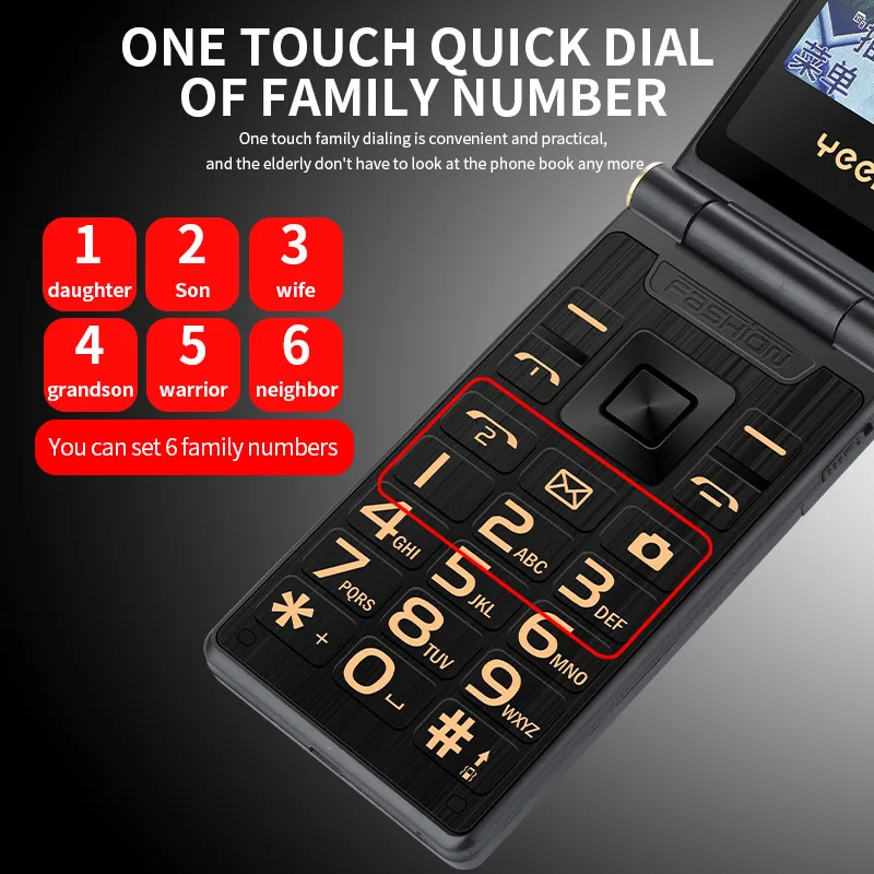 YEEMI M2 C классический Флип Мобильный телефон Dual Sim 5900 мАч пожилой мобильный двойной
