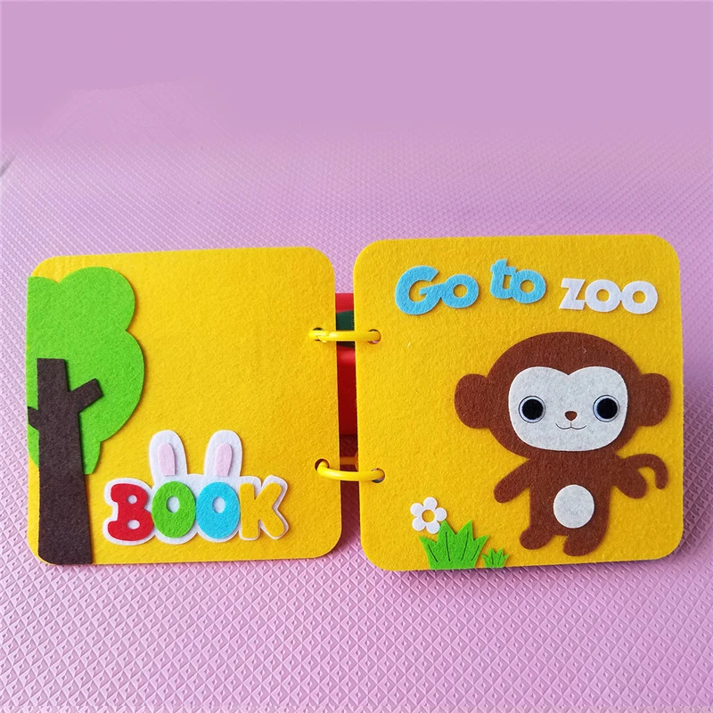For Animals 4 стиля DIY ремесло моя первая книга Монтессори раннее образование детская картинка книга Мама ручной работы Тихая книга DIY материал комплект для детей - Цвет: For Animals