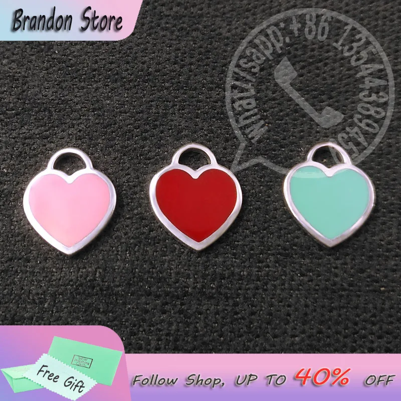 

Tif Original Hot Sale 925 Sterling Silver Pendant High Quality Fashion Style Enamel Heart Pendant Luxury Brand Exquisite Jewelry