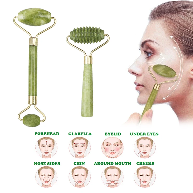2 шт. Нефритовый роликовый массажный Набор для лица | Красота и здоровье