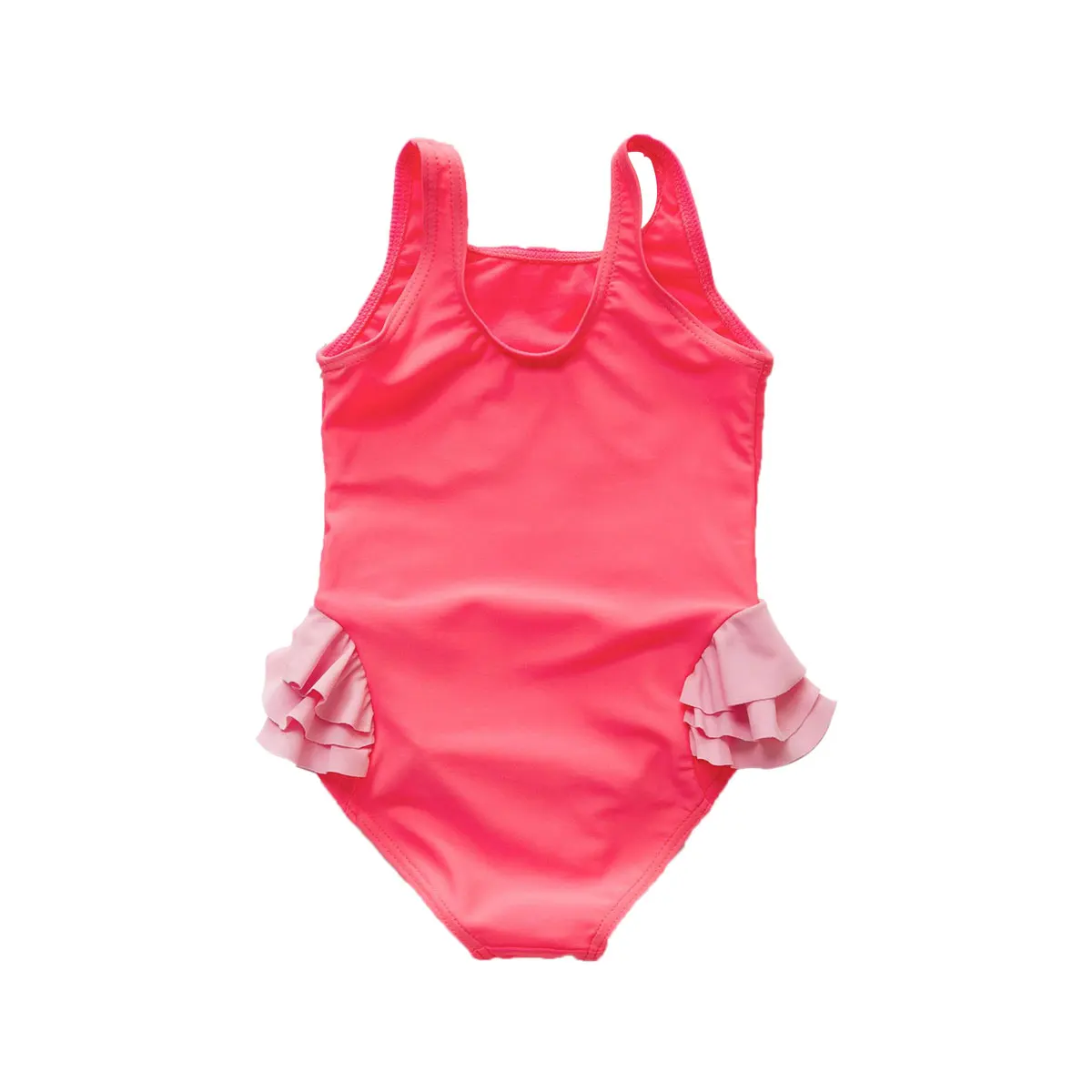 2-8 Years Girl Swimsuit Pink Flamingo Animal Print Children Swimwear Ruffle Sleeveless Swimsuits For One Piece Bathing Suit | Спорт и