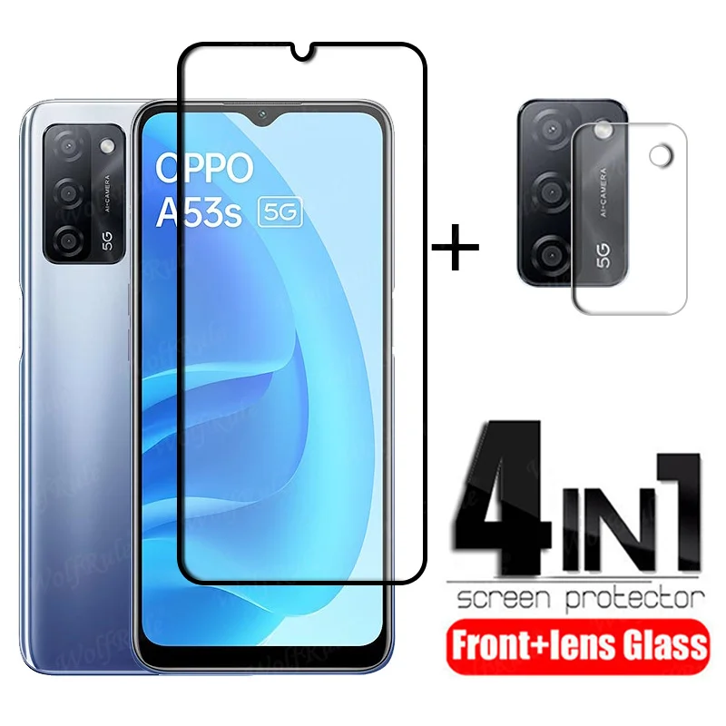 

4-in-1 For OPPO A53S 5G Glass For OPPO A53S 5G Tempered Glass Phone Film Protective Screen Protector For OPPO A53S 5G Lens Glass