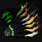 1 шт. 8,5 см 5,6 г светящаяся креветка силиконовая Мягкая искусственная приманка с крючками Вертлюги для рыбалки Сабики рыболовные снасти