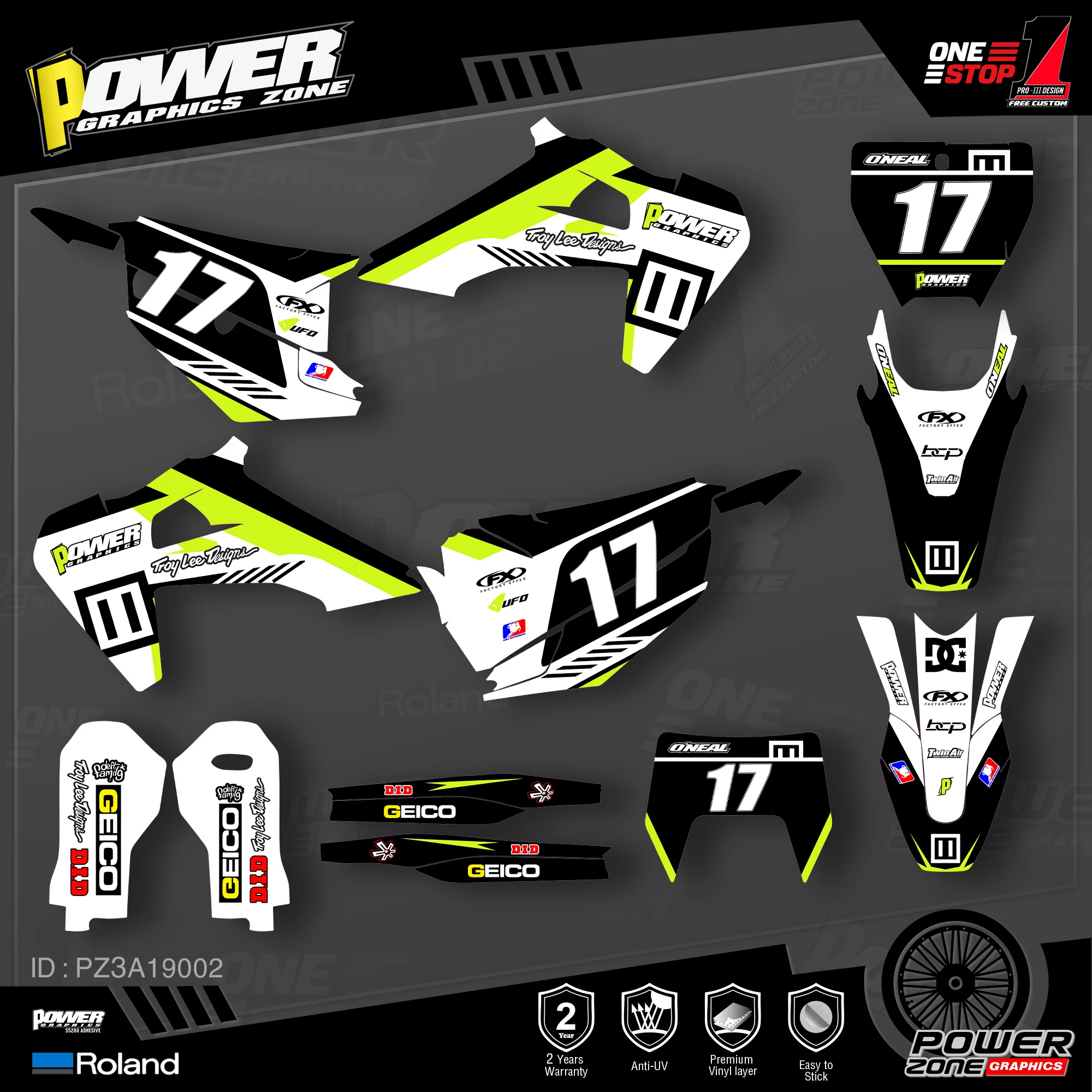 Персонализированные графические наклейки PowerZone Team Набор наклеек для Husqvarna Decal 2019 N