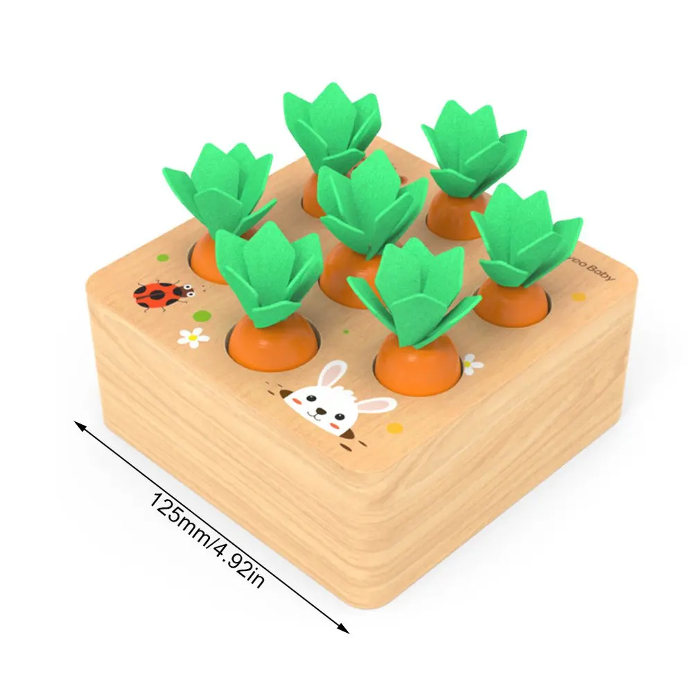 Kids Montessori Toys Block Set Alpinia Shape Matching For Children Baby Wooden Size Cognition Carrot Game Early Education | Игрушки и