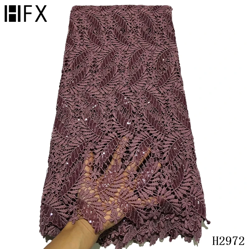 HFX жженая оранжевая африканская кружевная ткань tissu dentelle страз perle гипюровая кружевная ткань высокого качества женское платье H2972