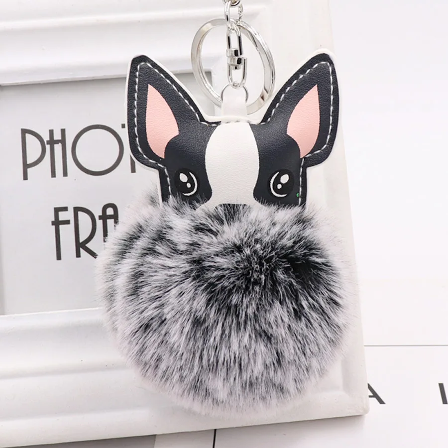 

New Lovely Puppy Fur Ball Keyrings Year Of The Dog Keychains The Year Of Puppy Plush Bag Car Pendant Keychain Promotional Gifts