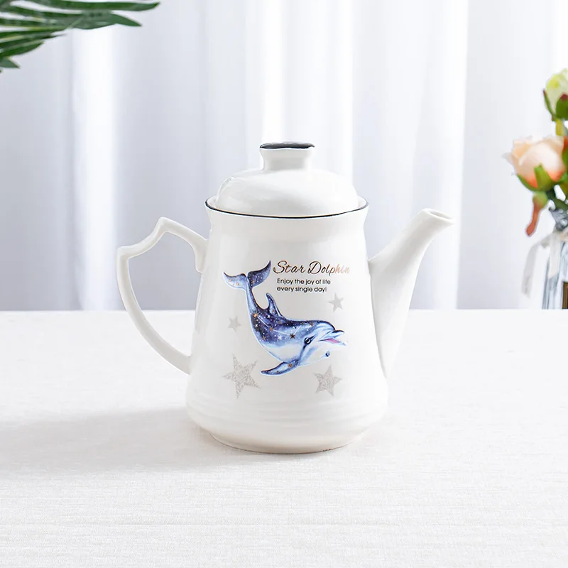 

1500ML Ceramic Pitchers Water Bottles Cold Kettle No Explosion Jug Large Capacity Household Ceramic Thermos