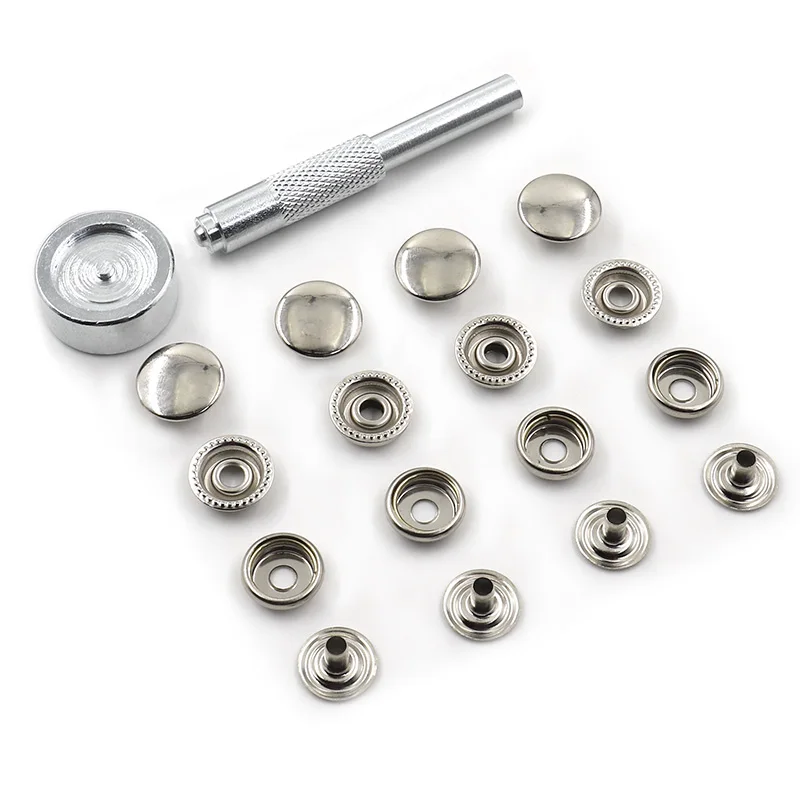 6set button tool 6 комплектов посылка металлические застежки кнопки заклепки застежка установка инструмент крепления оснастки крепеж Пресс Шпильки заклепки сеттер база - Цвет: 6set button tool