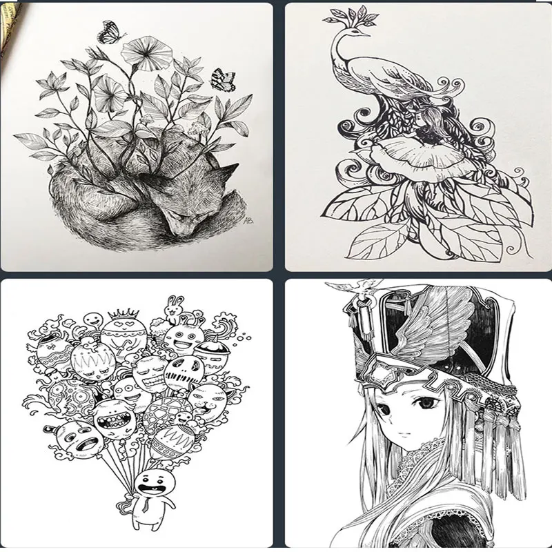1/3 Piece Pigma Pen Micron Marker 003 005 01 02 03 04 05 08 1 2 3 BR Brush Different Tip Black Fineliner Sketching | Канцтовары для
