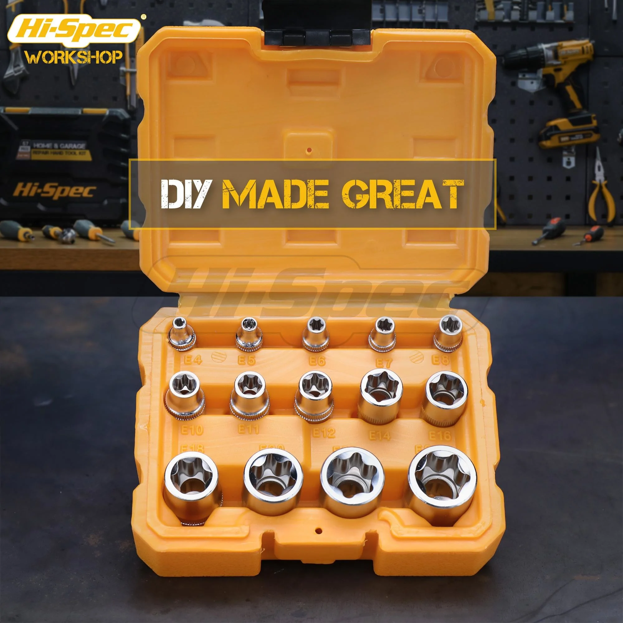Hi-Spec 14 шт набор торкс звезда гнездо E Тип Женский E-Torx Шестигранная розетка вставка