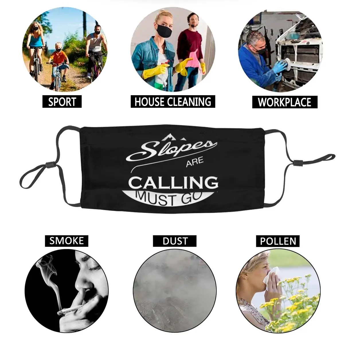 

Soft Slopes Skiing Are Calling Unique Design Reusable Face Mask Good Quality Anti-Bacterial