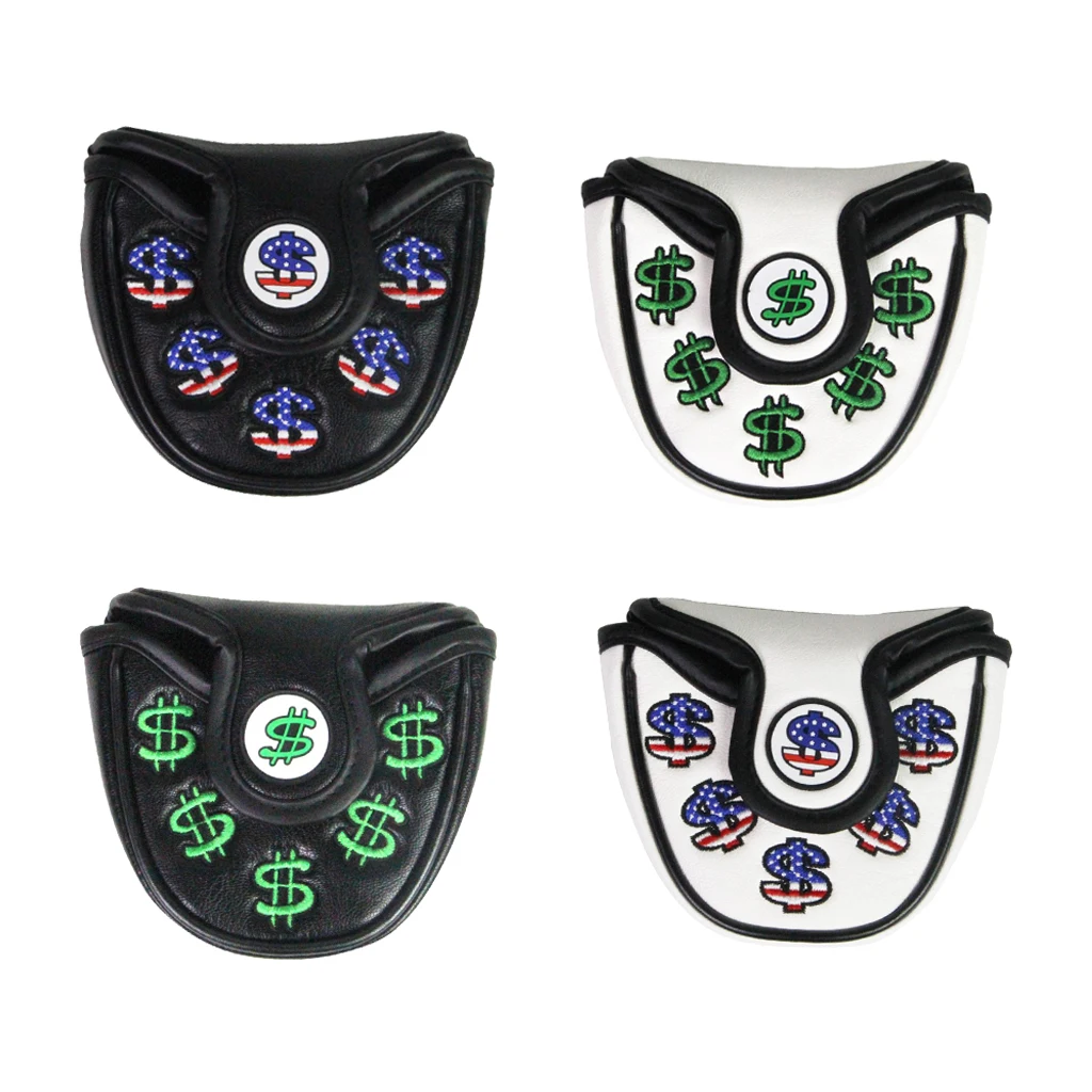 

Waterproof PU Golf Mallet Head Cover Putter Protector Guard Black + Blue