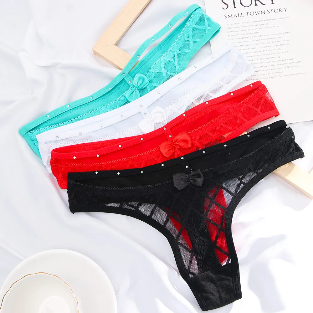 Прозрачные сексуальные женские трусики нижнее белье кружевные ажурные