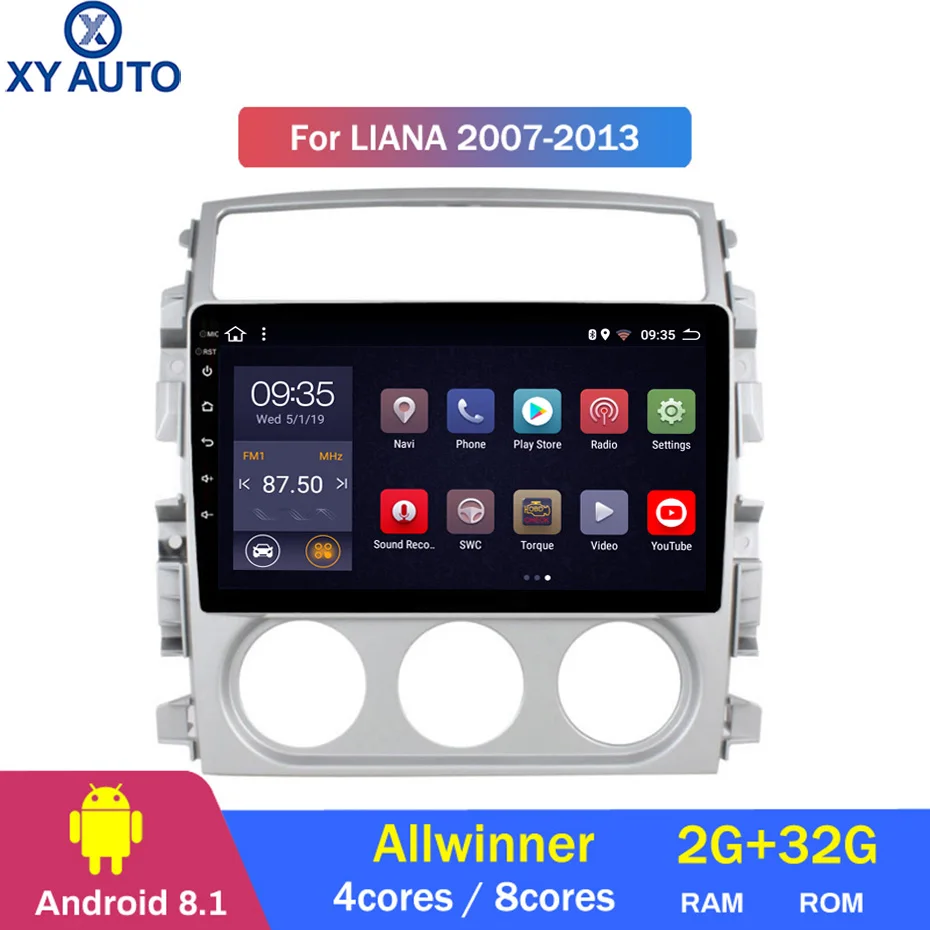 9 дюймов 2.5D IPS HD мультисенсорный экран Android 2007 2 Гб ОЗУ 32 ПЗУ NAVI для Suzuki LIANA 2013 с Bluetooth