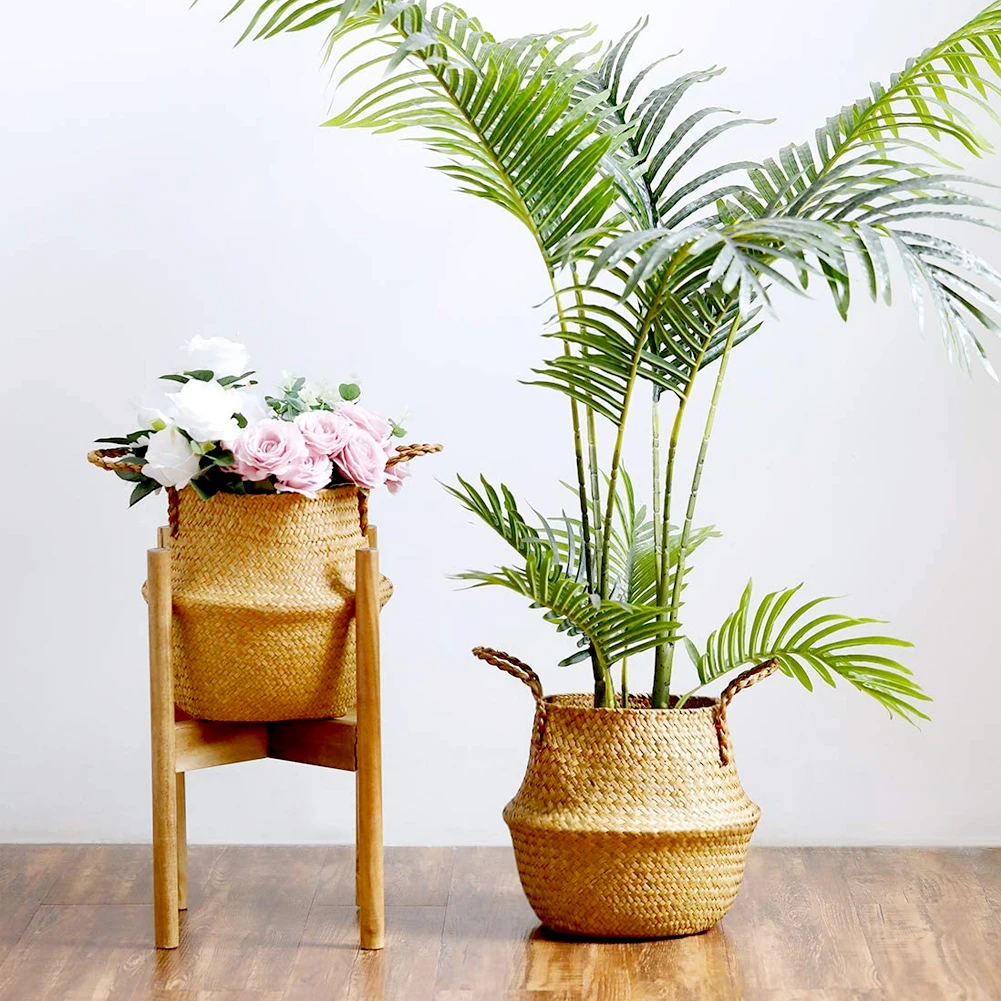 Корзина для хранения морских водорослей с ручками тканый живот растительный