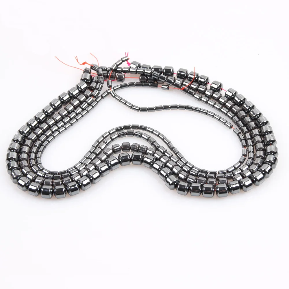 Натуральный камень гематит цилиндрические бусины 4 10 мм черные для ювелирных