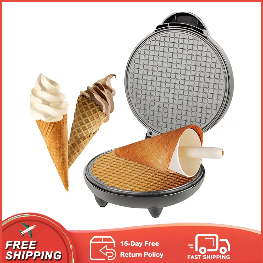 

Electric Crispy Egg Roll Maker Omelet Sandwich Iron Crepe Baking Pan Waffle Pancake Oven DIY Ice Cream Cone Machine EU UK Plug