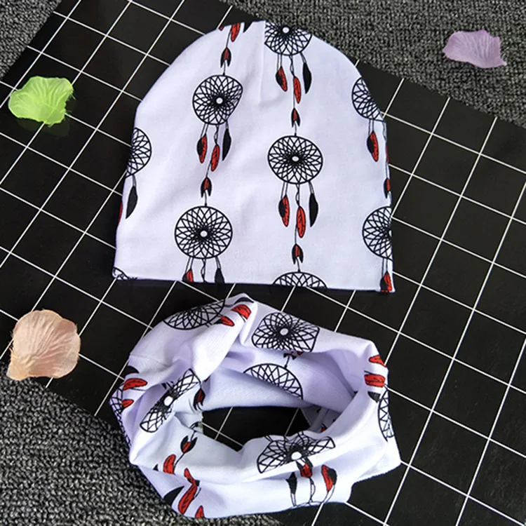 Laleben Cotton Children Cap Round Head Unisex Adjustable Animal Headwear Baby Hat Cartoon Toddler Kid Winter Hats Bibs Sets | Детская