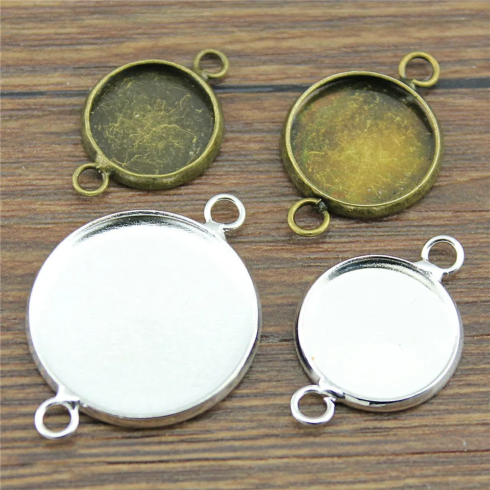 

10pcs 6 Colors Fit 10~20mm Glass Cabochon Base Setting Connector Charms Pendant DIY For Jewelry Making