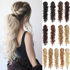 Allaosify 28 дюймов длинный прямой синтетический конский хвост с зажимом для волос для искусственных волос