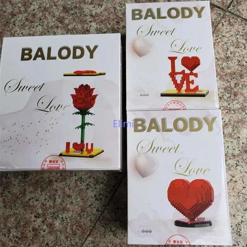 Balody мини-конструкторов в любовь День Святого Валентина Розового Строительные