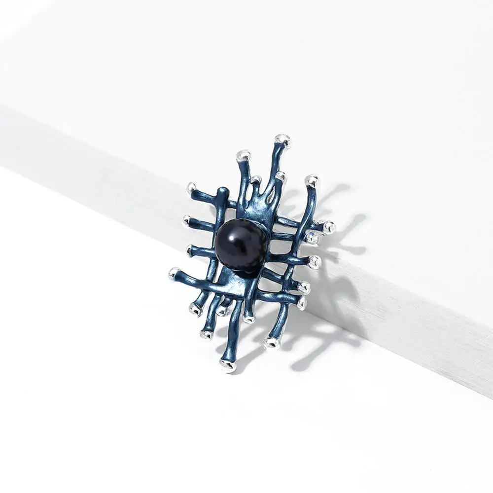 Винтажные геометрические броши булавки для женщин Модный эмалевый жемчуга