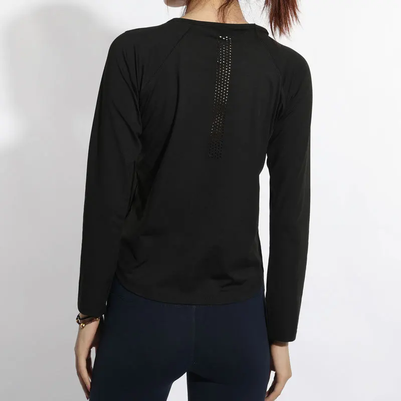 

Plus Size S-4XL Sport Tops Gym Women Fitness T- Shirt Woman Long Sleeve Yoga Top Hollow Out Breathable Female Gym Top Sportwear