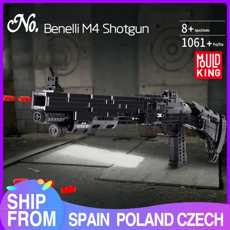 

MOULD KING Assembly Block Gun The BENELLI M4 Super 90 Weapon Automatic Gun Model sets Building Blocks Bricks Kids DIY Toys Gifts