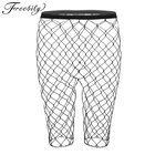 Женские леггинсы, черные сетчатые прозрачные леггинсы до колена с высокой талией, облегающие леггинсы для велоспорта, Короткие Популярные штаны