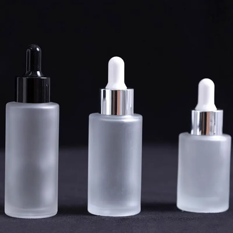 Frosted Glass Essential Oil Dropper Bottle 20ml 30ml 40ml 50ml 60ml 80ml 100ml Cosmetic Packaging Vial Refillable Bottles 10pcs | Красота и