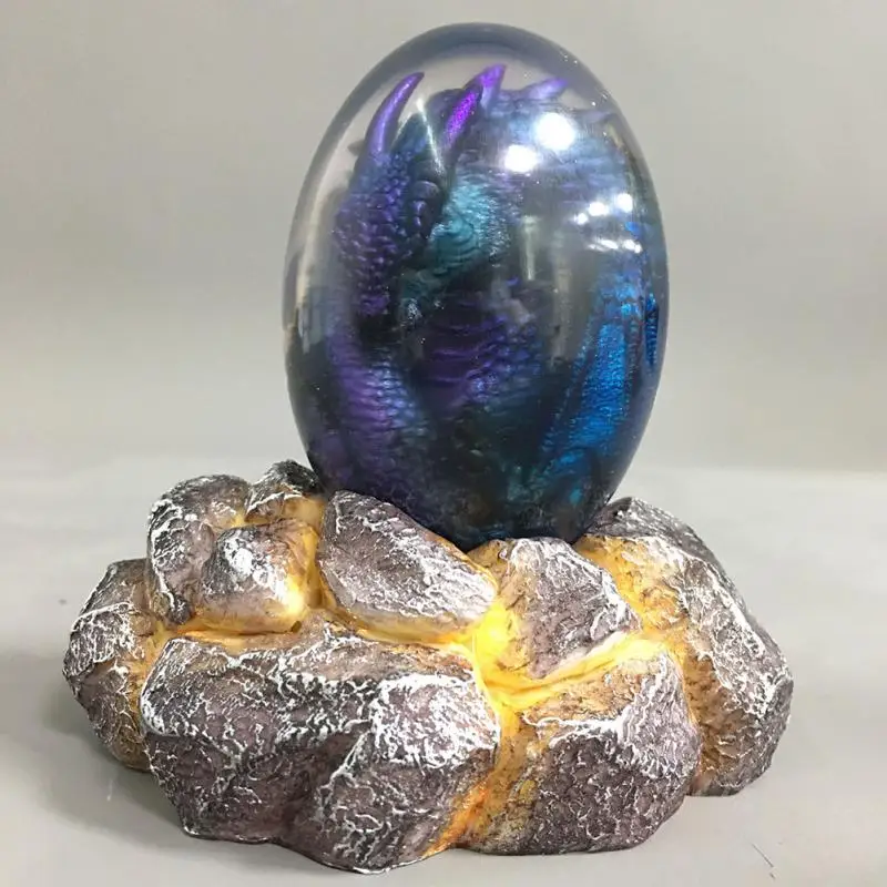 Лава Дракон яйцо декоративная коллекция светящийся Динозавр статуя из смолы