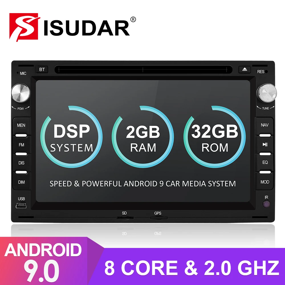 Isudar 2 Din Android 9 авто радио для VW/Volkswagen/GOLF/POLO/TRANSPORTER/Passat b5 автомобильный DVD Мультимедиа