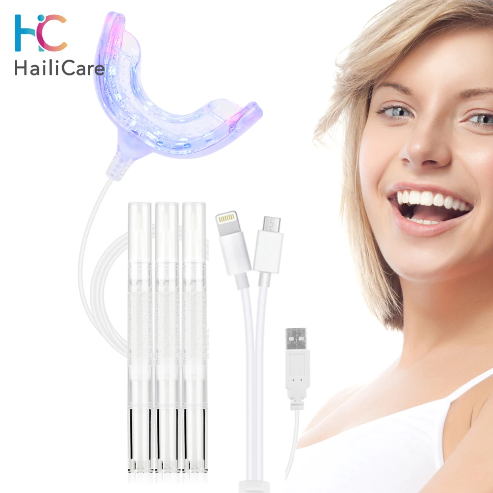 Красный синий светильник для отбеливания зубов с USB СВЕТОДИОДНЫЙ система гель