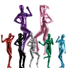 Блестящие металлические костюмы Zentai унисекс, женский, взрослый, детский, блестящий полный боди, блестящий боди Zentai, костюмы на Хэллоуин