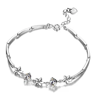 charm unique style silver color love flower chain bracelet bangle 16cm 21cm pulseras jewellery women feminina bracelet