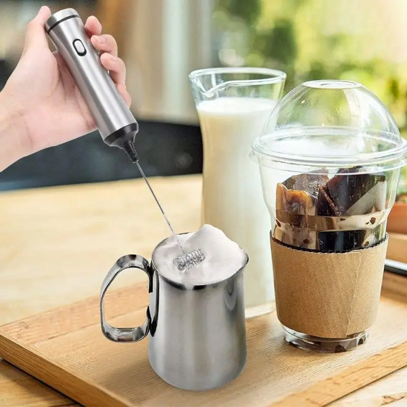 

Usb Chargeable Double Spring Whisk Head Electric Milk Frother Milk Foamer Mixer