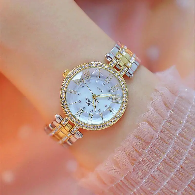 

Rose Gold Luxury Women Watches Fashion Waterproof Rhinestone Ladies Watch Elegant Unique Charming Stainless Steel Creative Clock