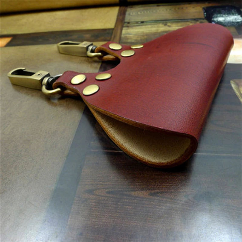 Винтажный кошелек для ключей мужчин подвесной кожаный чехол автомобильных с