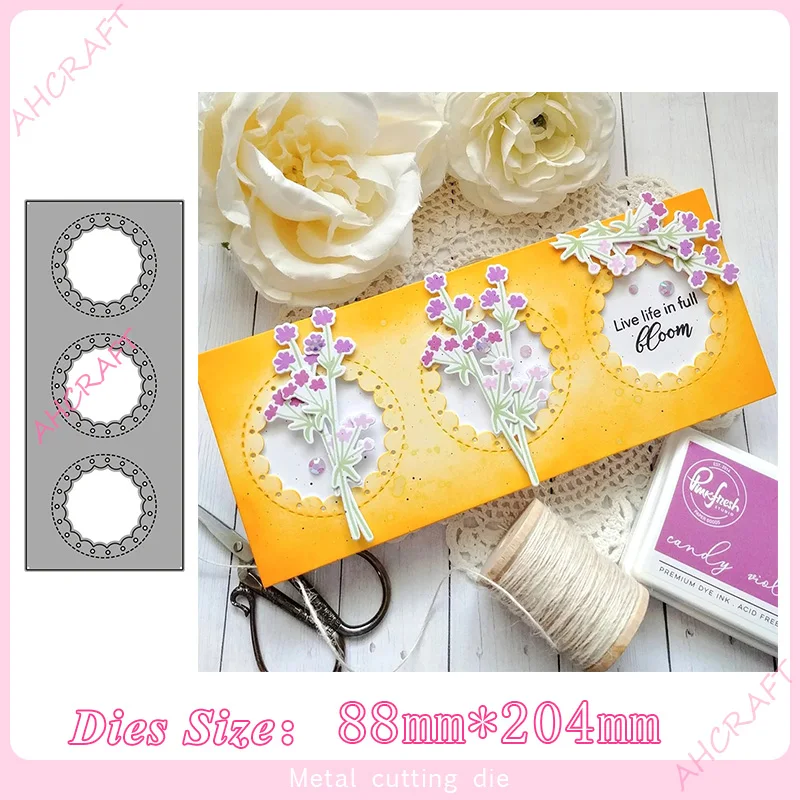 Прошитый гребешок круг рамки металла резки штампы для diy Скрапбукинг Фотоальбом