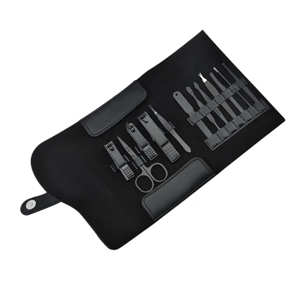 

1Set Nail Clipper File Ear Pick Brow Practical Finger Care Gadget Black
