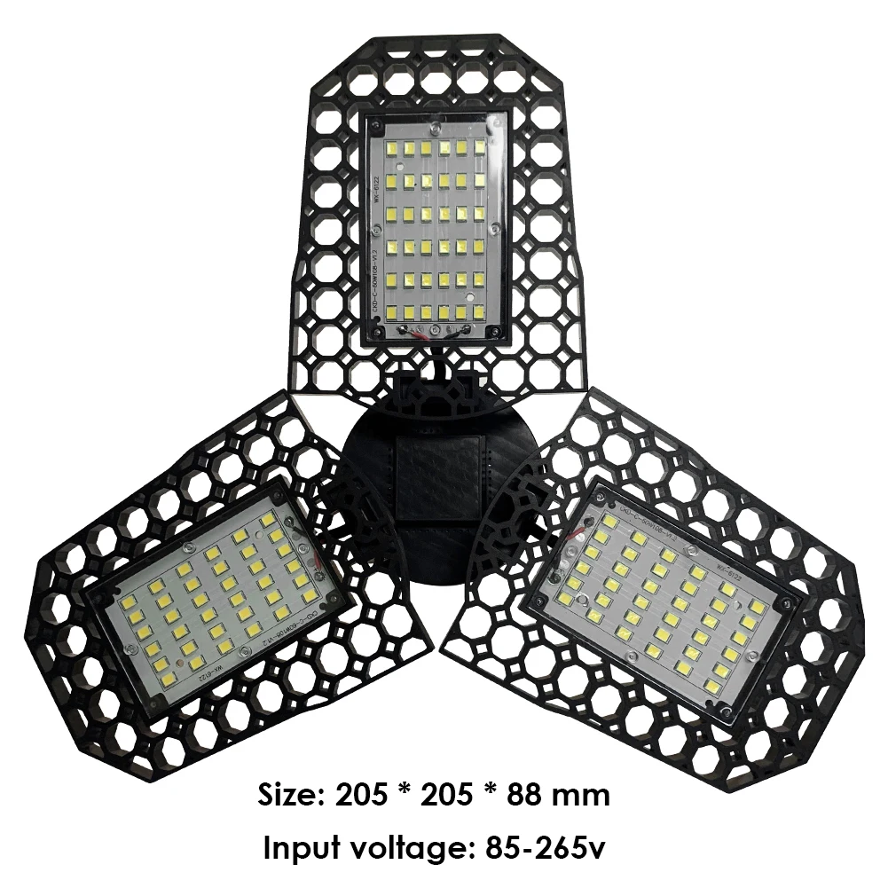 

E27 3-Leaf Deformable LED Light Convenient Multi-functional Practical Folding Lamp for Home Warehouse Workshop Garage