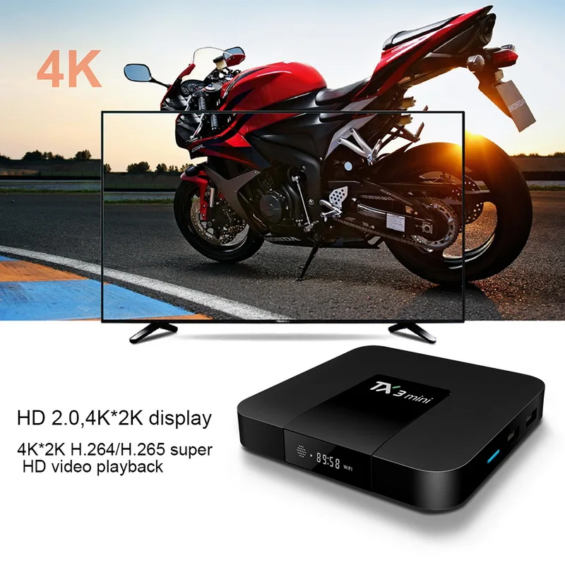 ТВ-приставка TX3 Android 8 1 ГБ/2 ГБ + ГБ/16 четырехъядерный процессор Amlogic S905W 64 бит WiFi