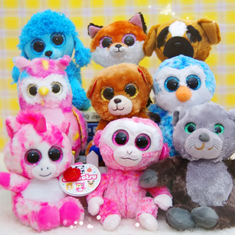 

Ty Beanie Boos с большими глазами, Тедди, собака, попугай, лиса, единорог, плюшевые набивные животные, прикроватные игрушки, кукла, подарок для дете...