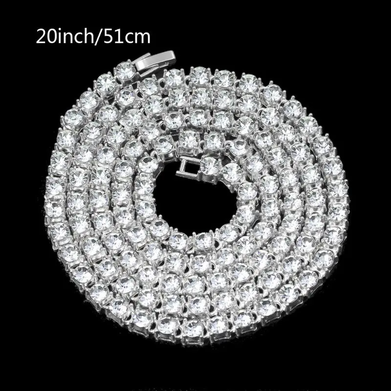 2022 New Iced Tennis Chain Men Chunky Necklace Cubic Zircon Miami Cuban Link ChainJewelry
